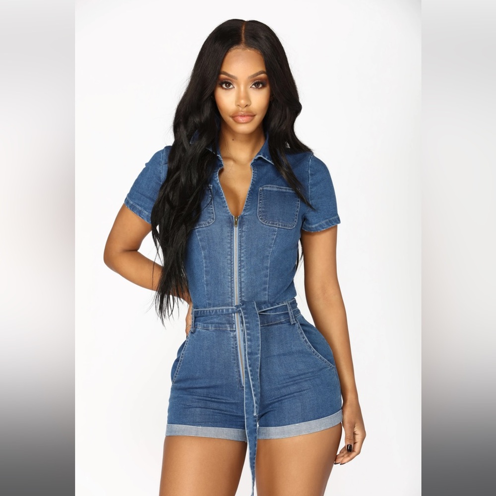Fashion Nova Denim Romper